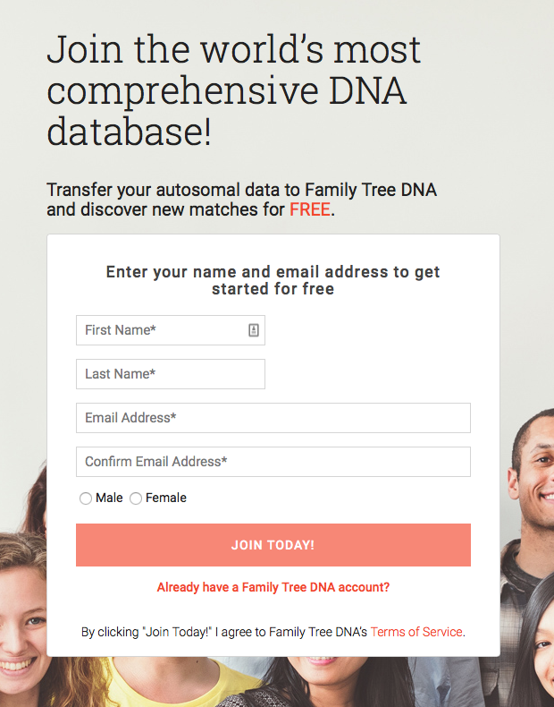 Family Tree DNA transfers